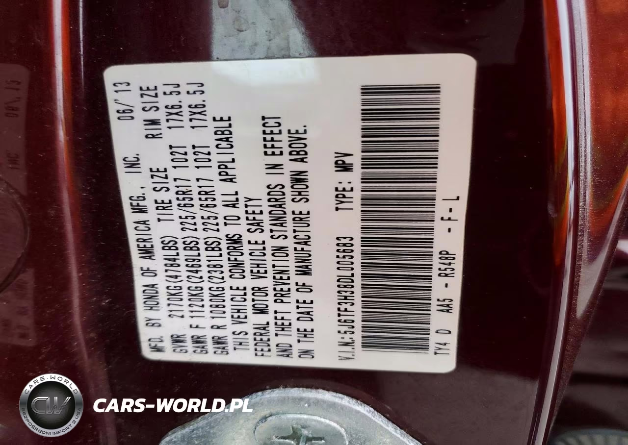 2013 Honda Crosstour Ex VIN:5J6TF3H38DL005683 - 13
