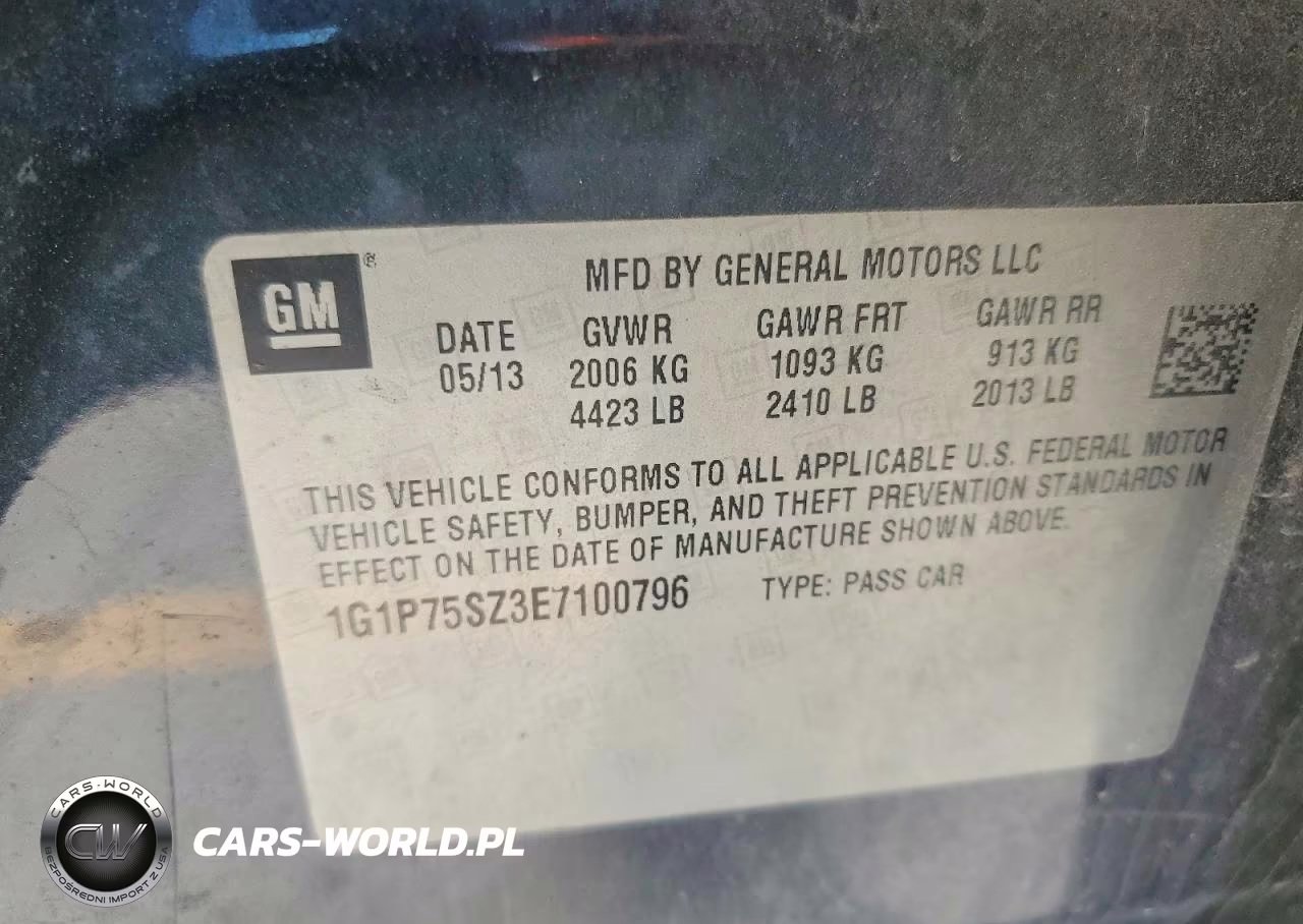 2014 Chev Cruze VIN:1G1P75SZ3E7100796 - 13