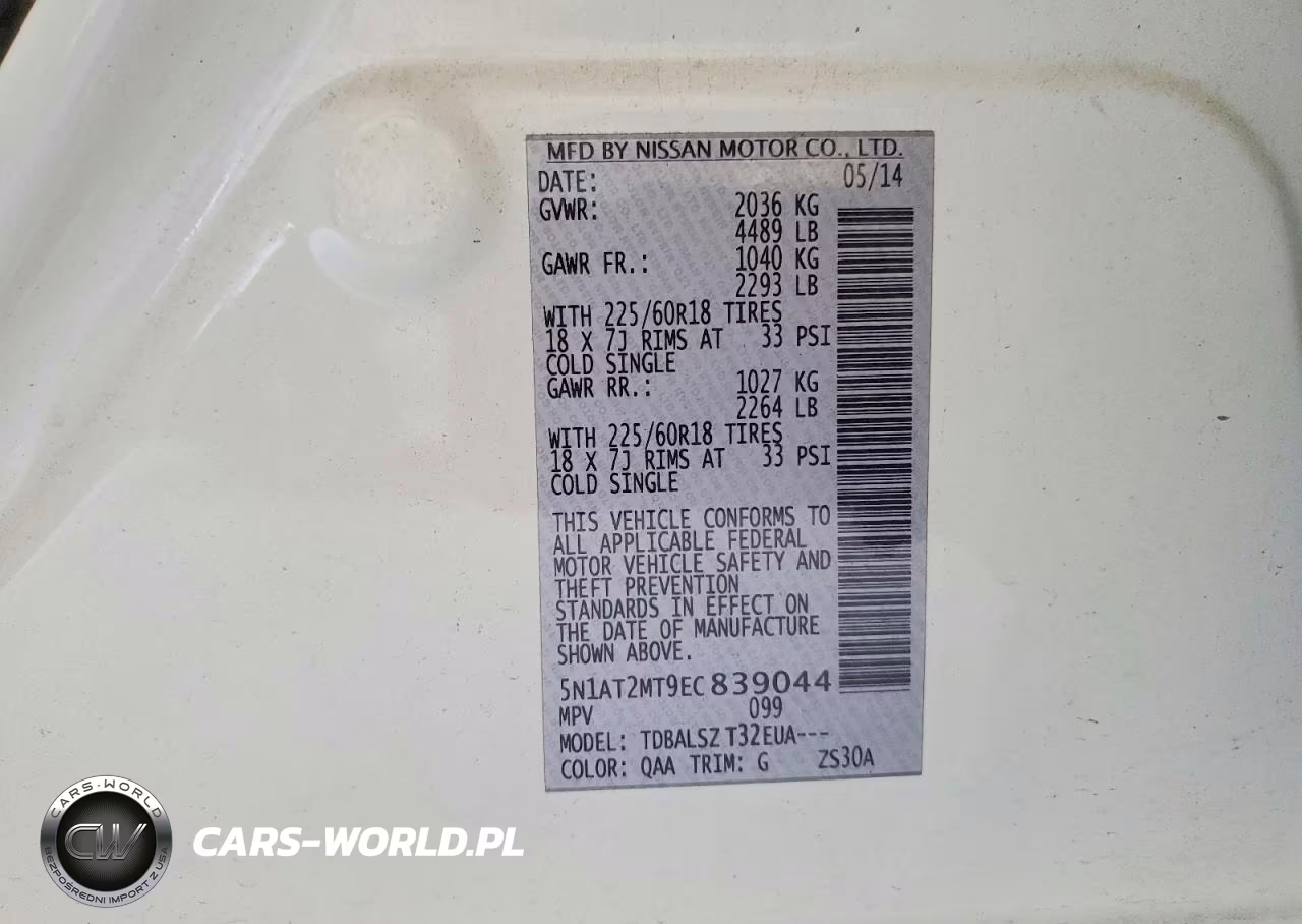 2014 Nissan Rogue Sl VIN:5N1AT2MT9EC839044 - 14