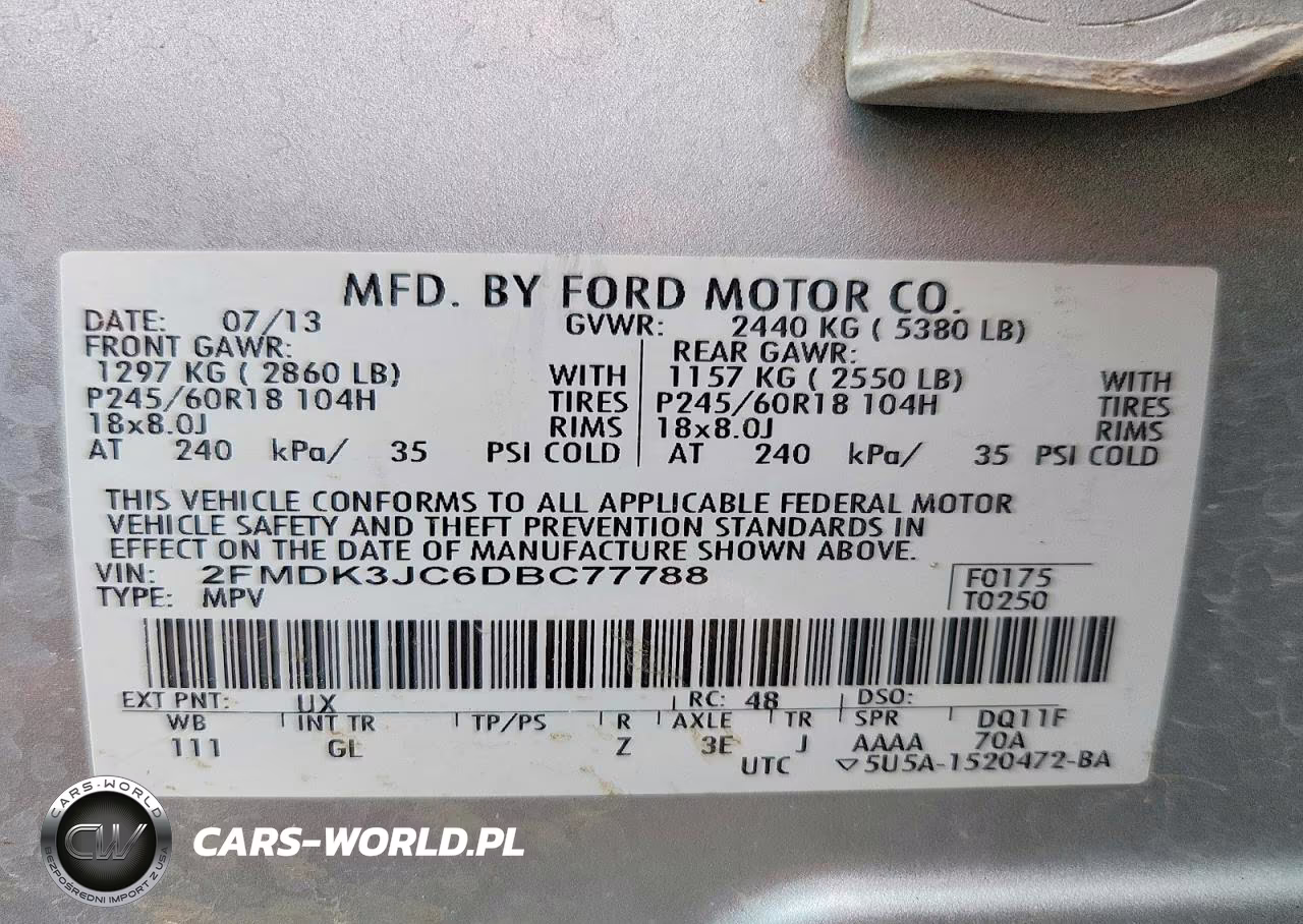 2013 Ford Edge Sel VIN:2FMDK3JC6DBC77788 - 13