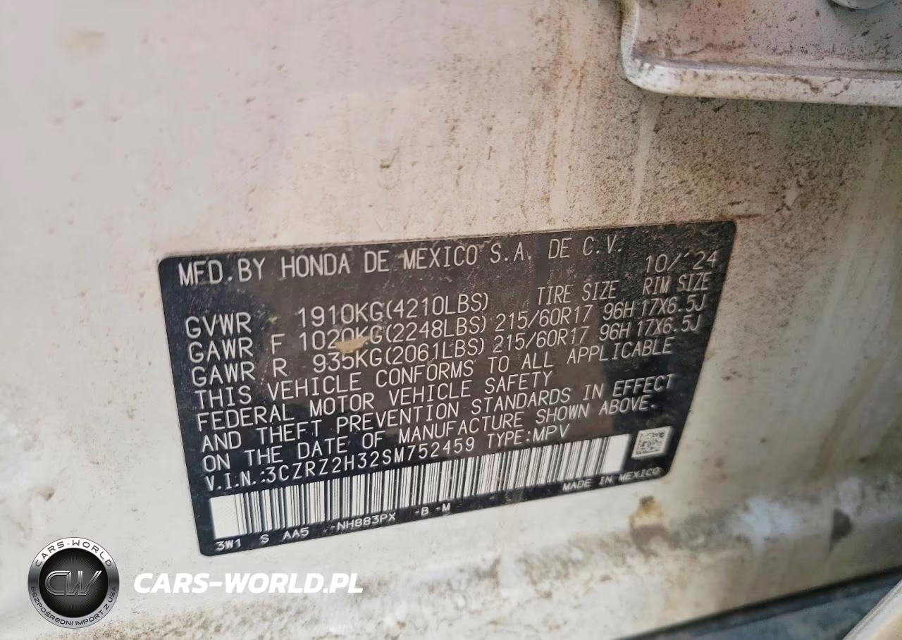 2025 Honda Hr-V Lx VIN:3CZRZ2H32SM752459 - 13