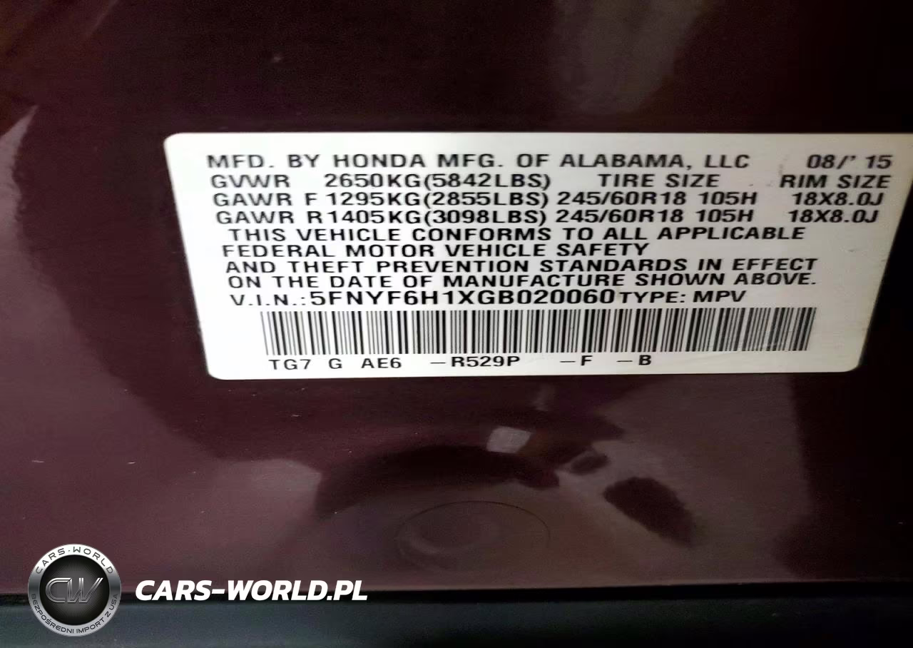 2016 Honda Pilot Lx VIN:5FNYF6H1XGB020060 - 13