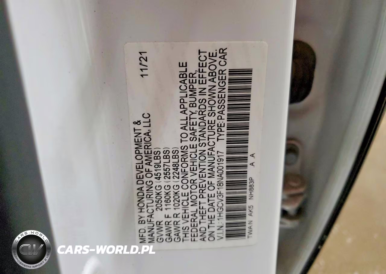 2022 Honda Accord Hybrid VIN:1HGCV3F18NA001917 - 12