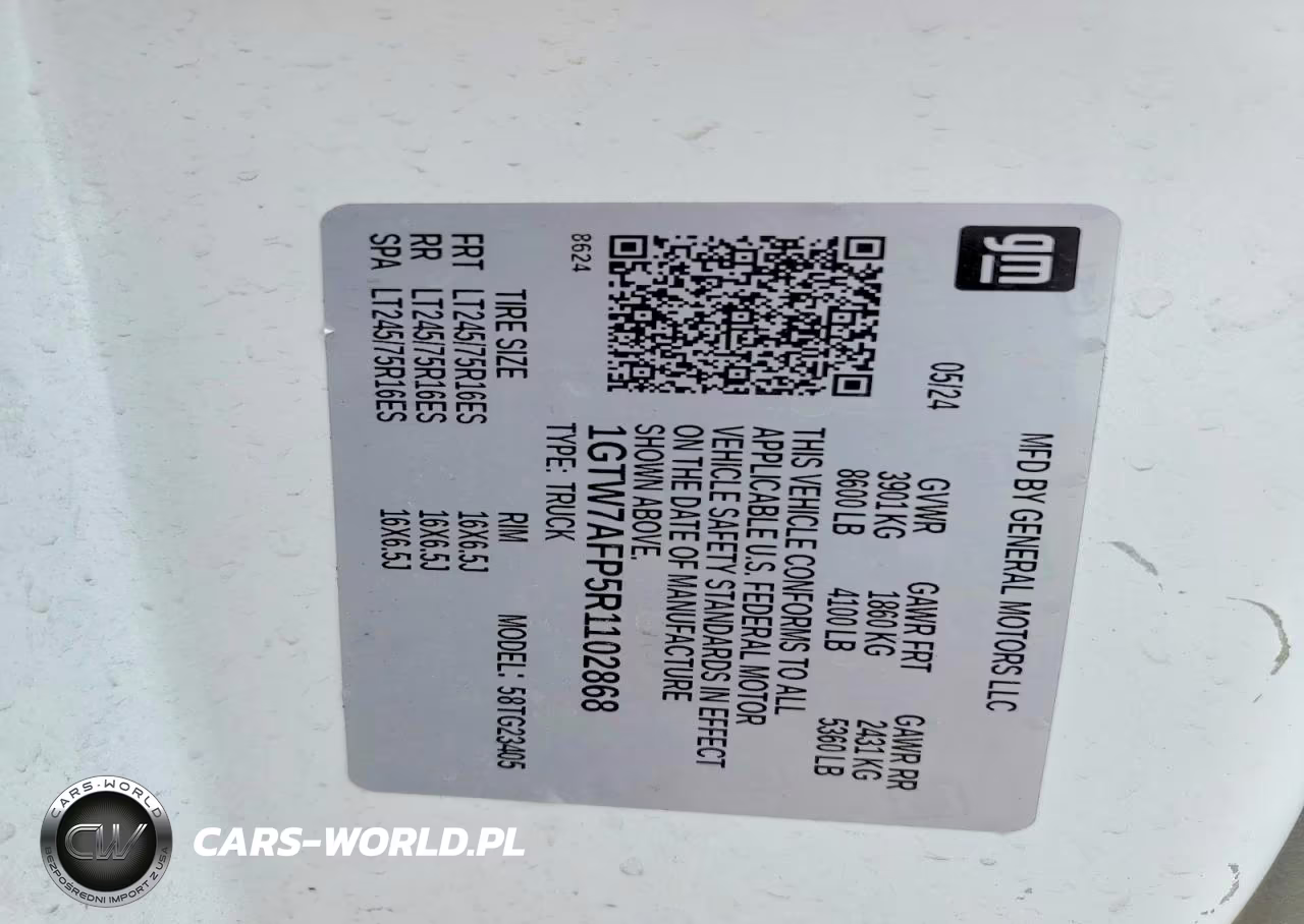 2024 GMC Savana 2500 Cargo Delivery Van VIN:1GTW7AFP5R1102868 - 13