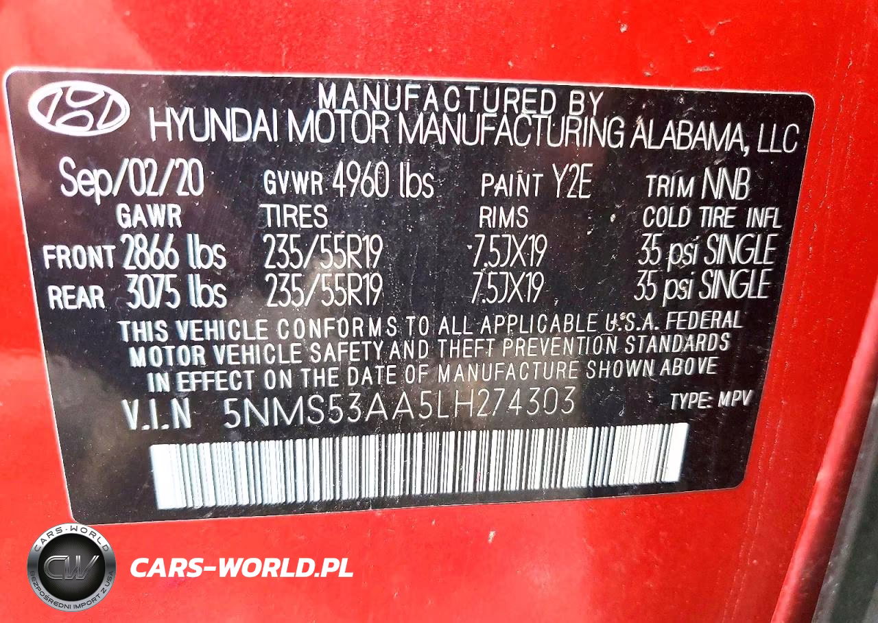 2020 Hyundai Santa Fe Limited 2.0T VIN:5NMS53AA5LH274303 - 13