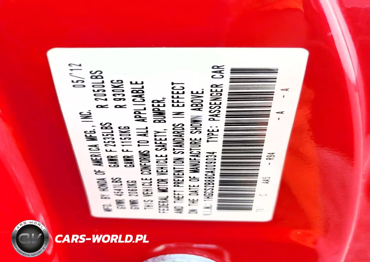 2012 Honda Accord Exl VIN:1HGCS2B88CA009034 - 12
