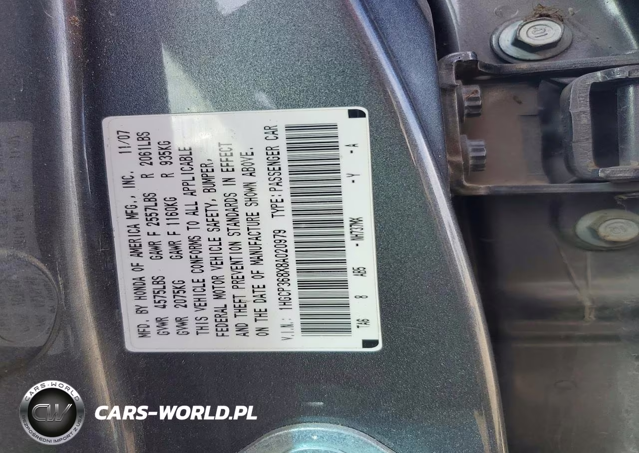 2008 Honda Accord Exl VIN:1HGCP368X8A020979 - 12