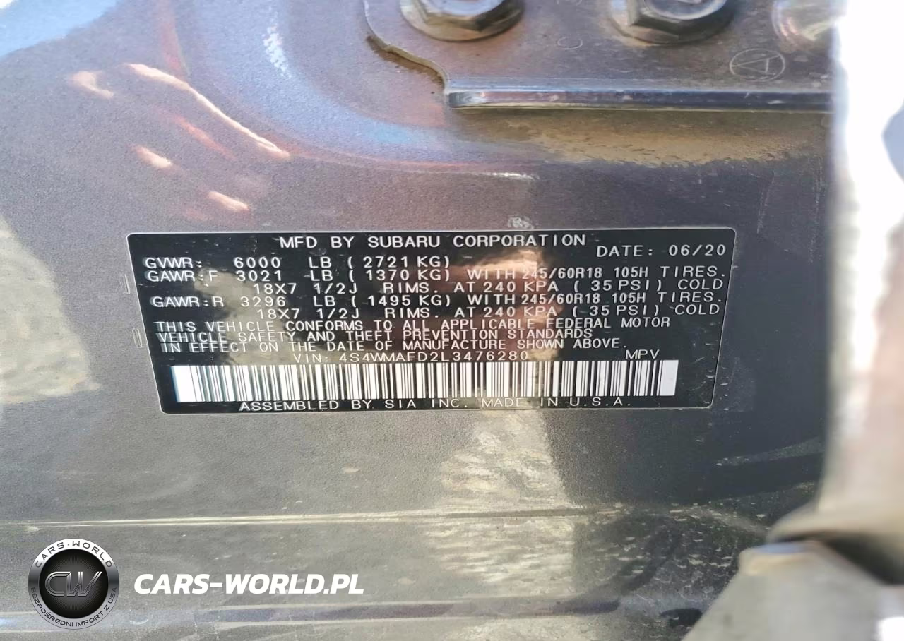 2020 Subaru Ascent Premium VIN:4S4WMAFD2L3476280 - 13
