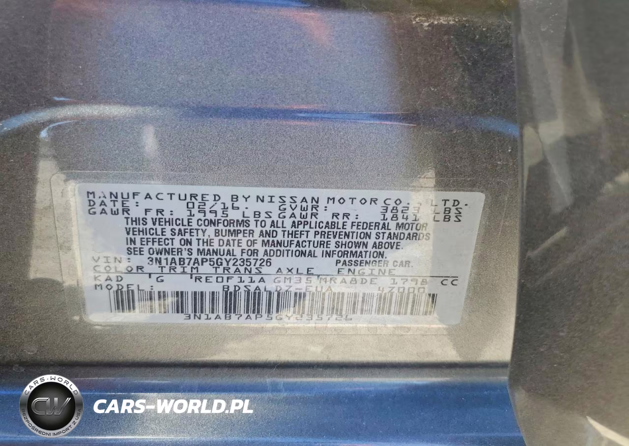 2016 Nissan Sentra Sv VIN:3N1AB7AP5GY235726 - 13