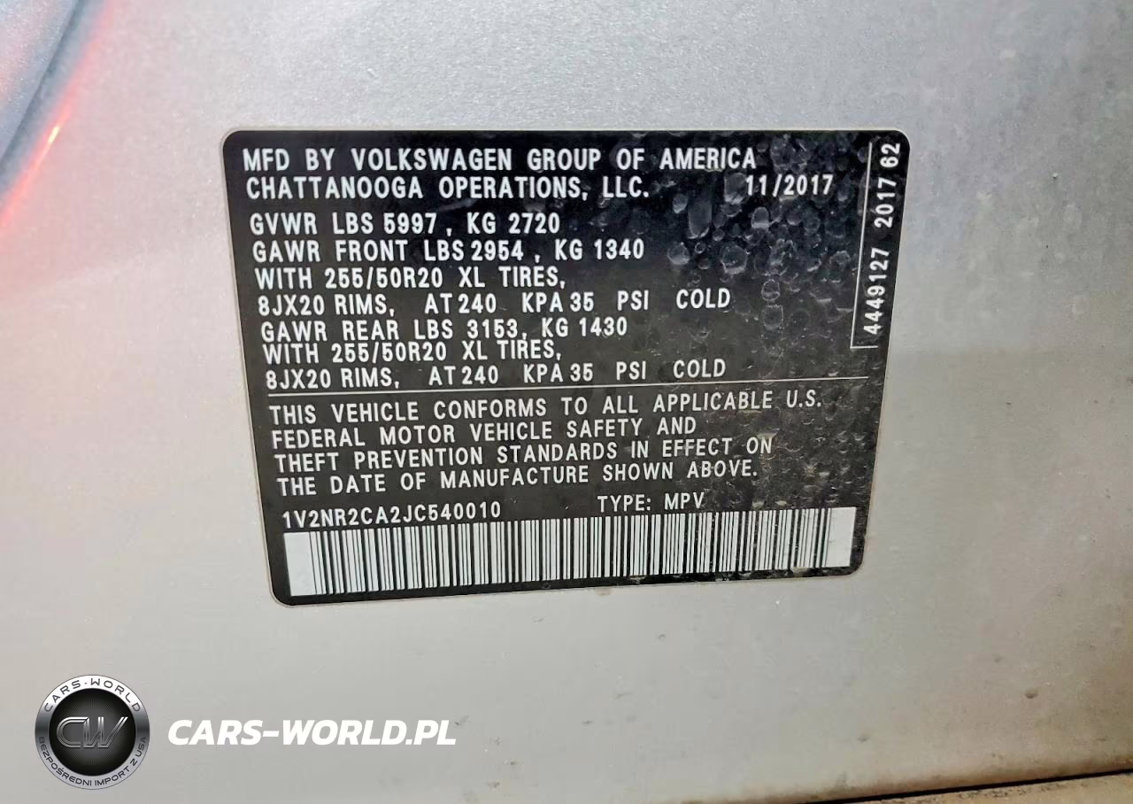 2018 Volkswagen Atlas Sel Premium VIN:1V2NR2CA2JC540010 - 13