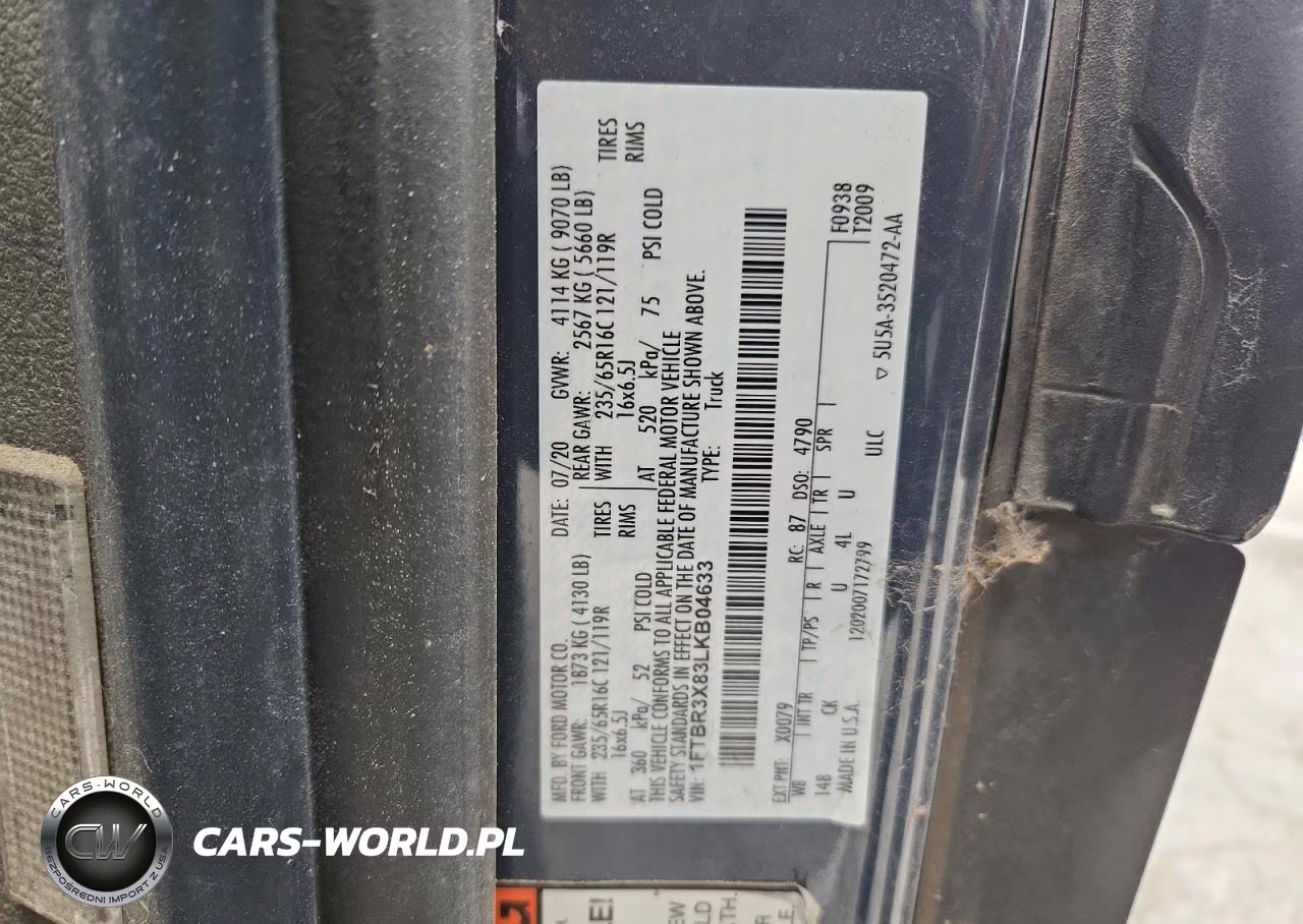 2020 Ford Transit T-250 VIN:1FTBR3X83LKB04633 - 14