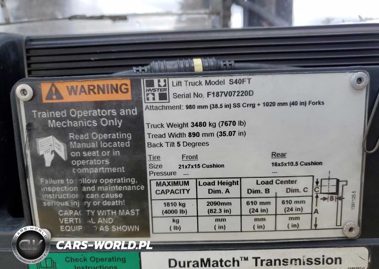 2006 Hyster Forklift VIN:F187V07220D - 10