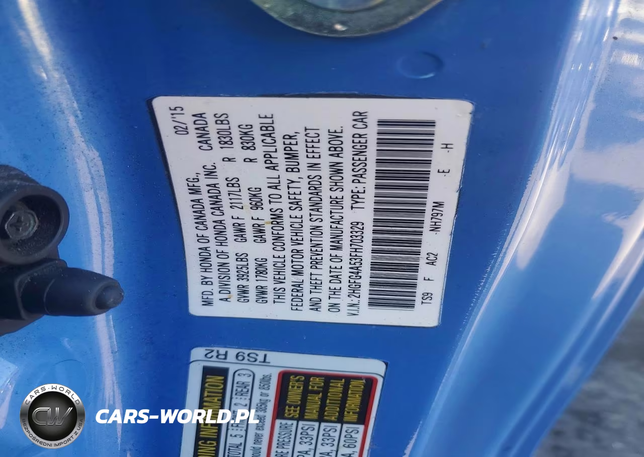 2015 Honda Civic Si VIN:2HGFG4A53FH703329 - 12