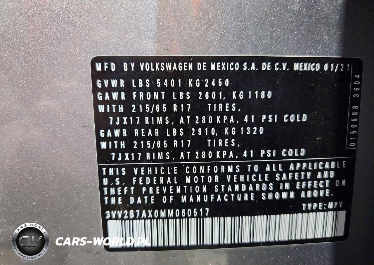 2021 Volkswagen Tiguan Se VIN:3VV2B7AX0MM060517 - 13