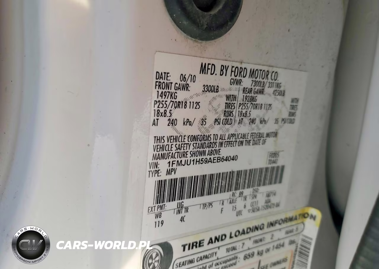2010 Ford Expedition Eddie Bauer VIN:1FMJU1H59AEB64040 - 13