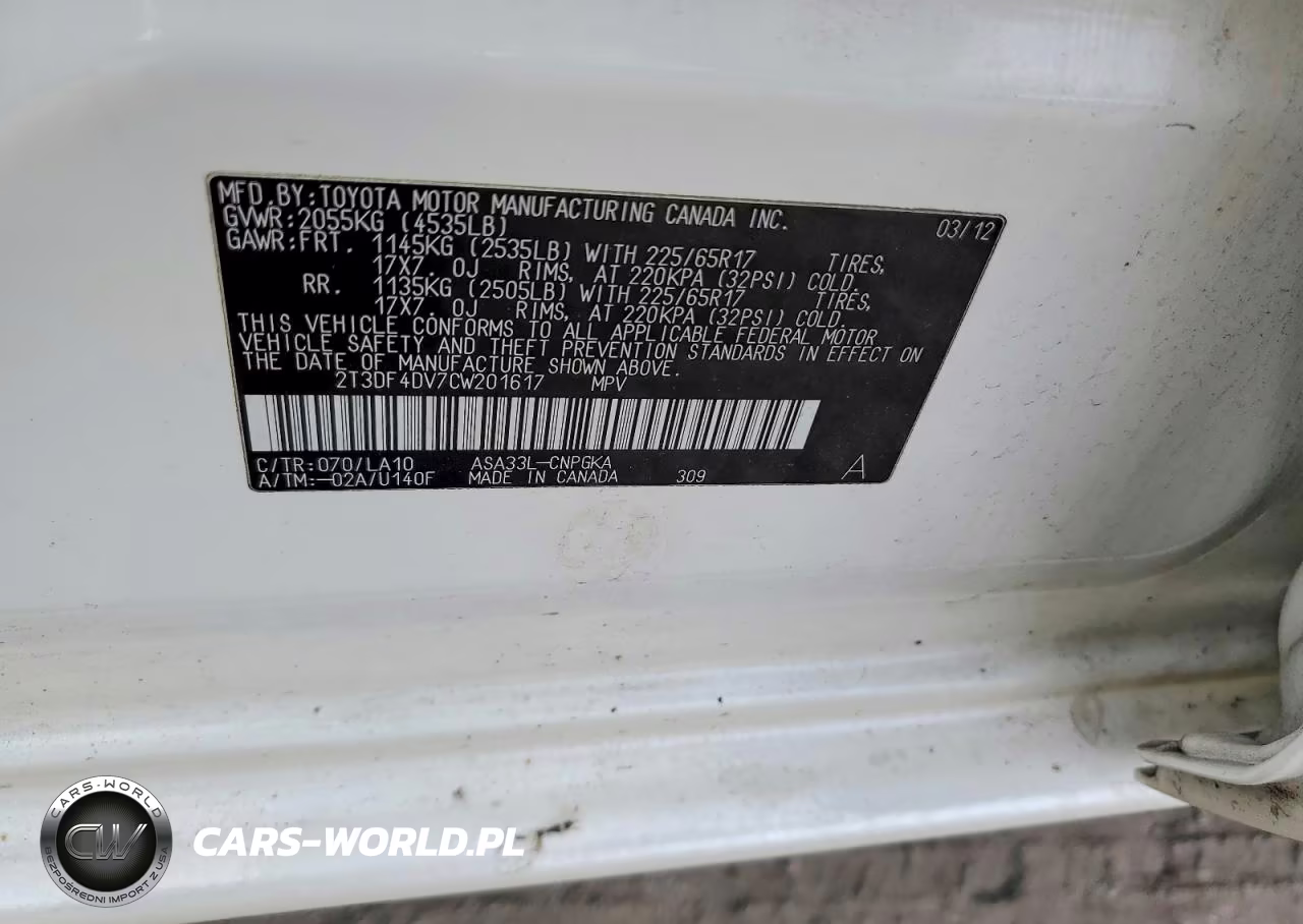 2012 Toyota Rav4 Limited VIN:2T3DF4DV7CW201617 - 12