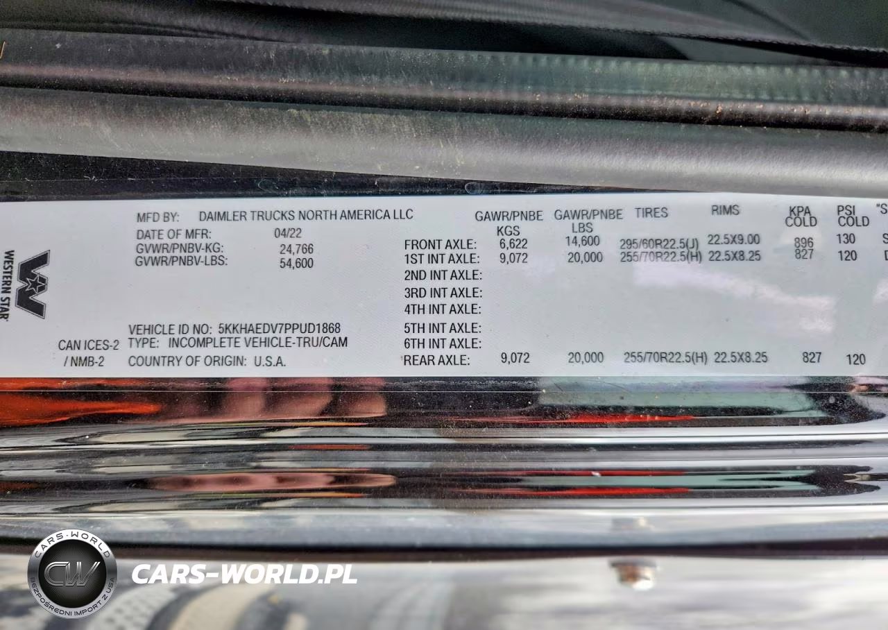 2023 Western Star 4900 Car Hauler Truck VIN:5KKHAEDV7PPUD1868 - 10