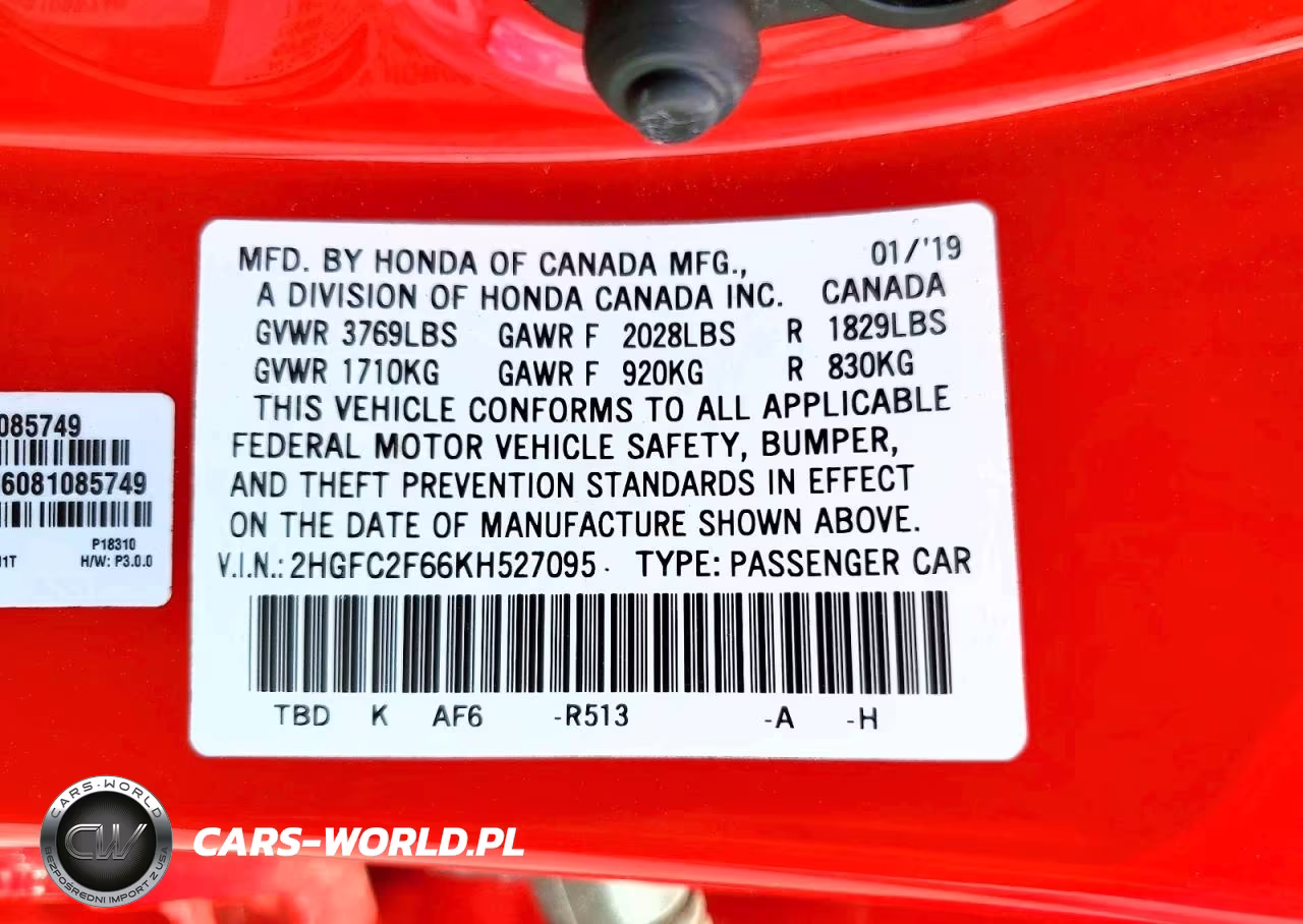 2019 Honda Civic Lx VIN:2HGFC2F66KH527095 - 13