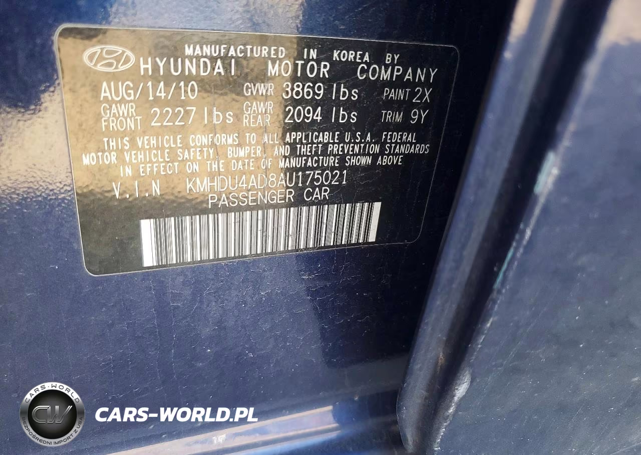 2010 Hyundai Elantra Se VIN:KMHDU4AD8AU175021 - 12