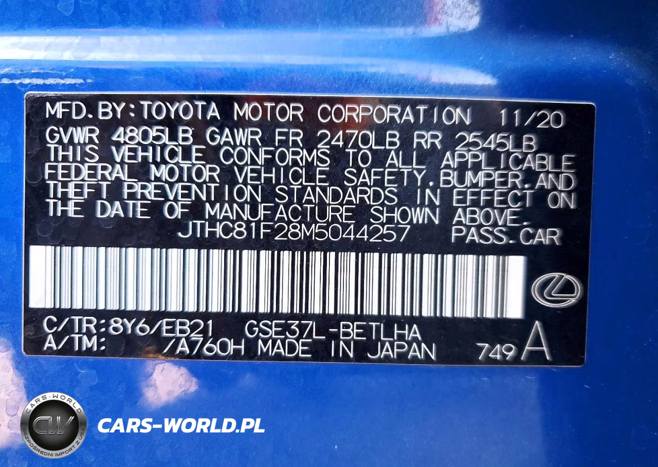 2021 Lexus Is 300 Base VIN:JTHC81F28M5044257 - 12
