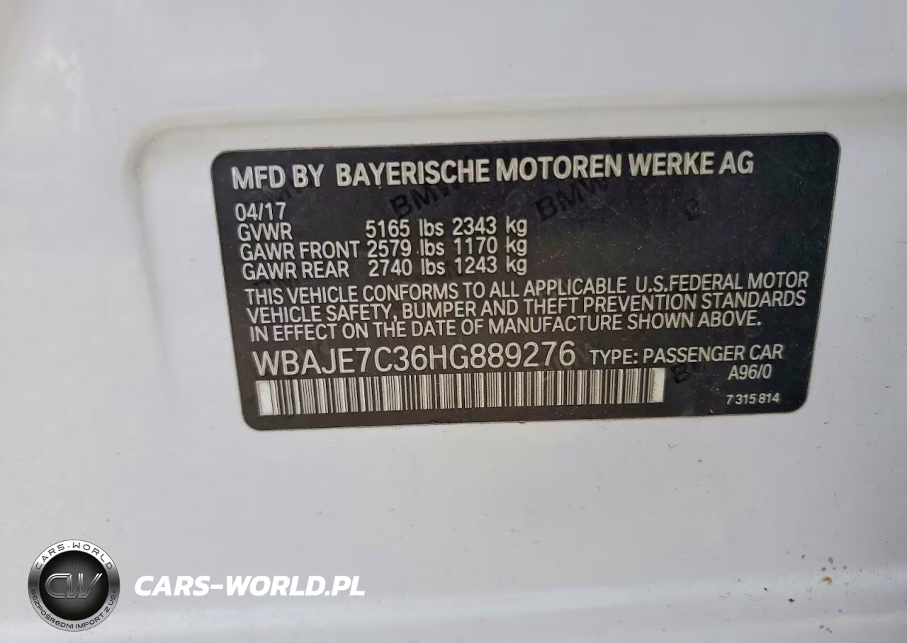 2017 BMW 540 Xi VIN:WBAJE7C36HG889276 - 13
