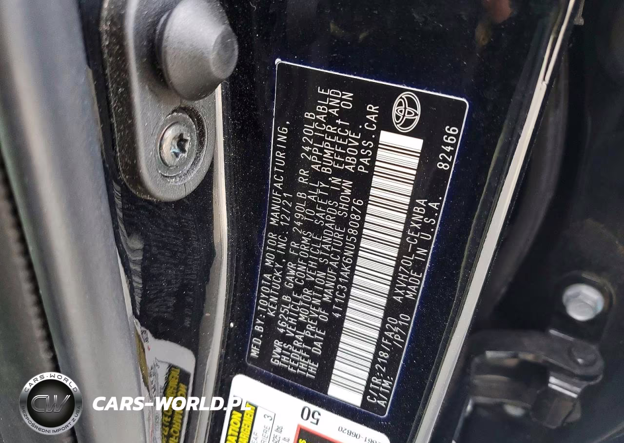 2022 Toyota Camry Hybrid Le VIN:4T1C31AK6NU580876 - 12