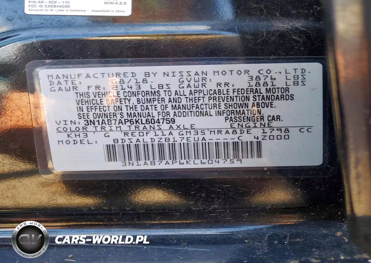 2019 Nissan Sentra Sv VIN:3N1AB7AP6KL604759 - 12