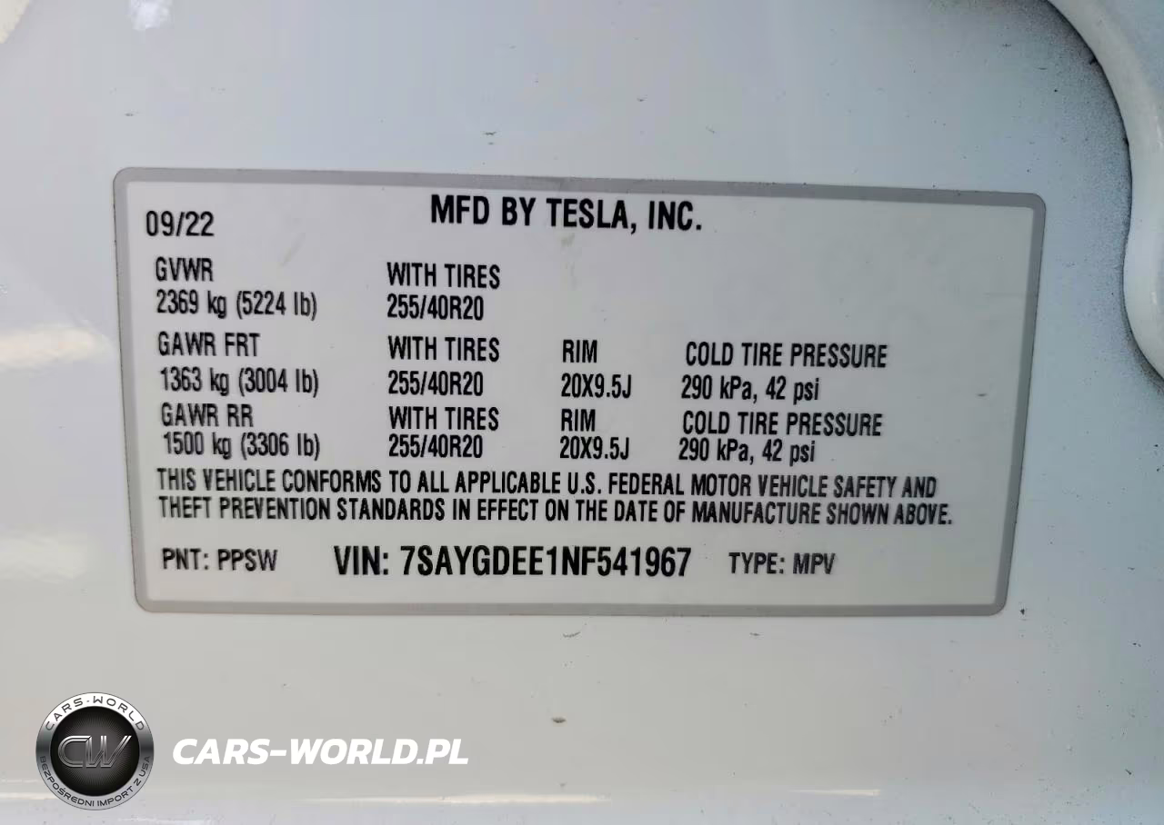 2022 Tesla Model Y VIN:7SAYGDEE1NF541967 - 12