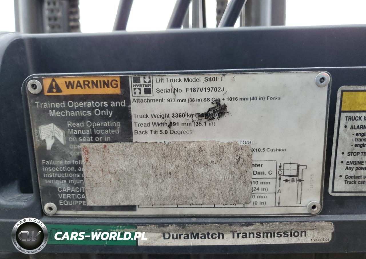2011 HYSTER FORKLIFT VIN:F187V19702J - 10