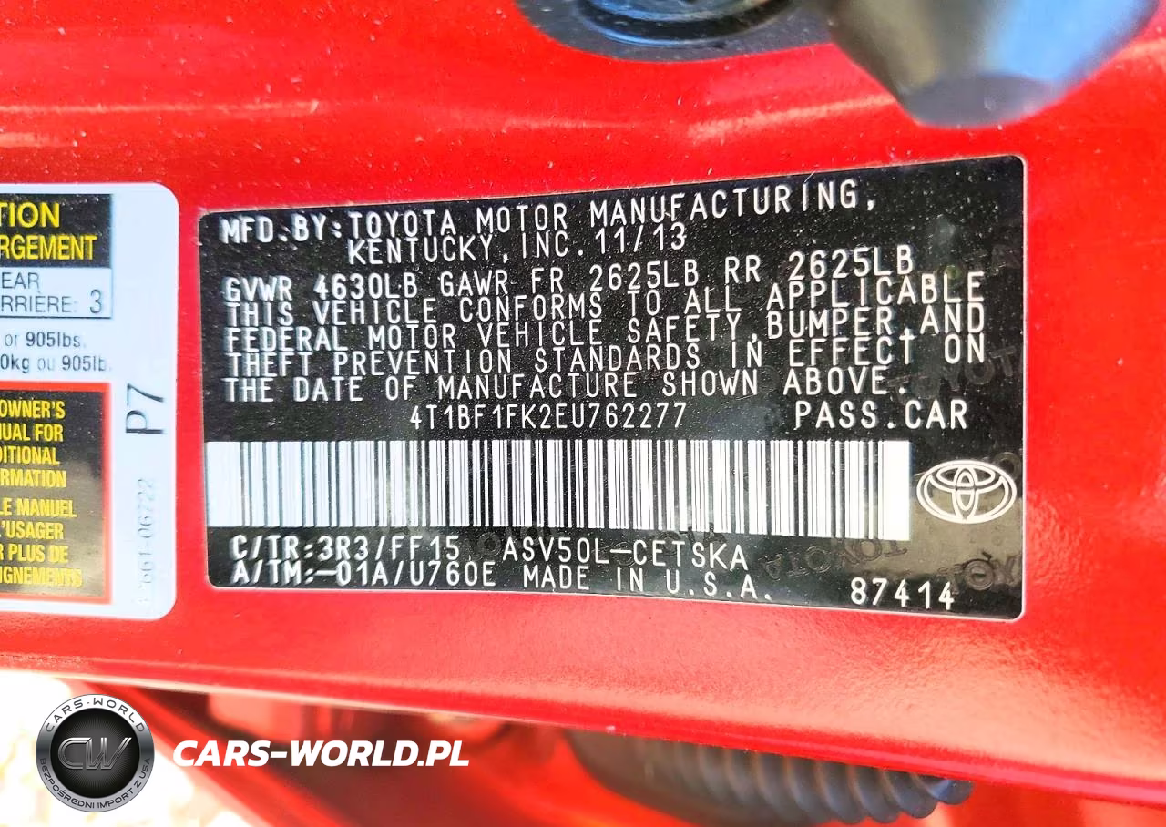 2014 Toyota Camry Se VIN:4T1BF1FK2EU762277 - 13