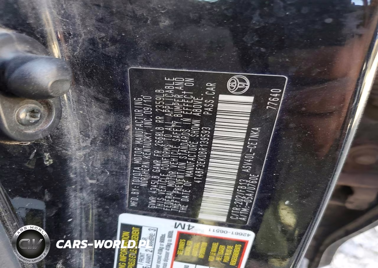 2011 Toyota Camry Le VIN:4T4BF3EK0BR139593 - 12