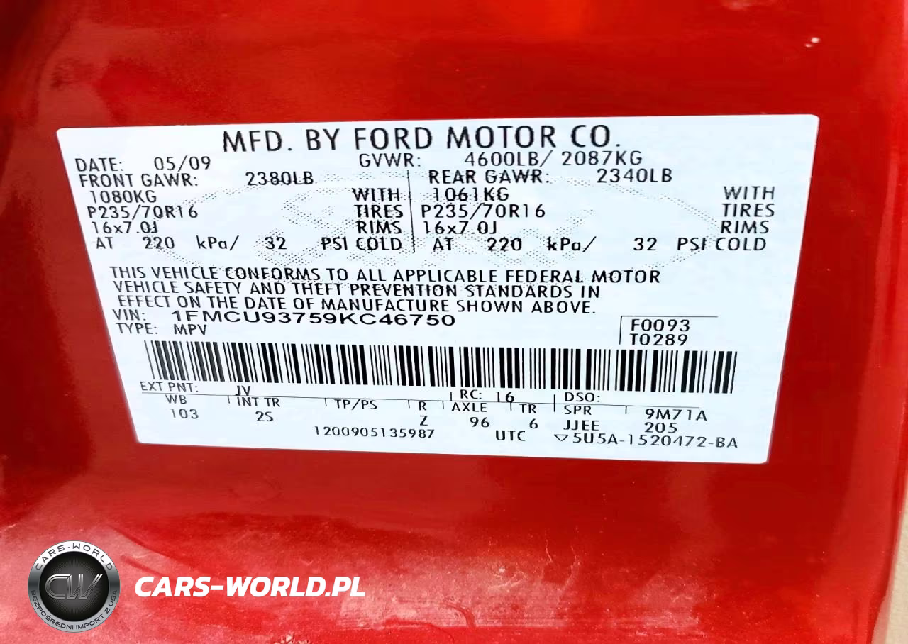 2009 Ford Escape Xlt VIN:1FMCU93759KC46750 - 12