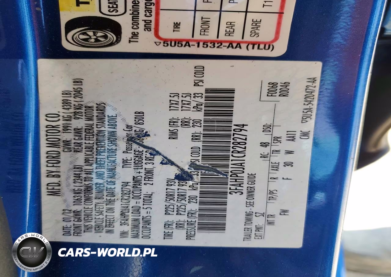2012 Ford Fusion Sel VIN:3FAHP0JA1CR282794 - 12