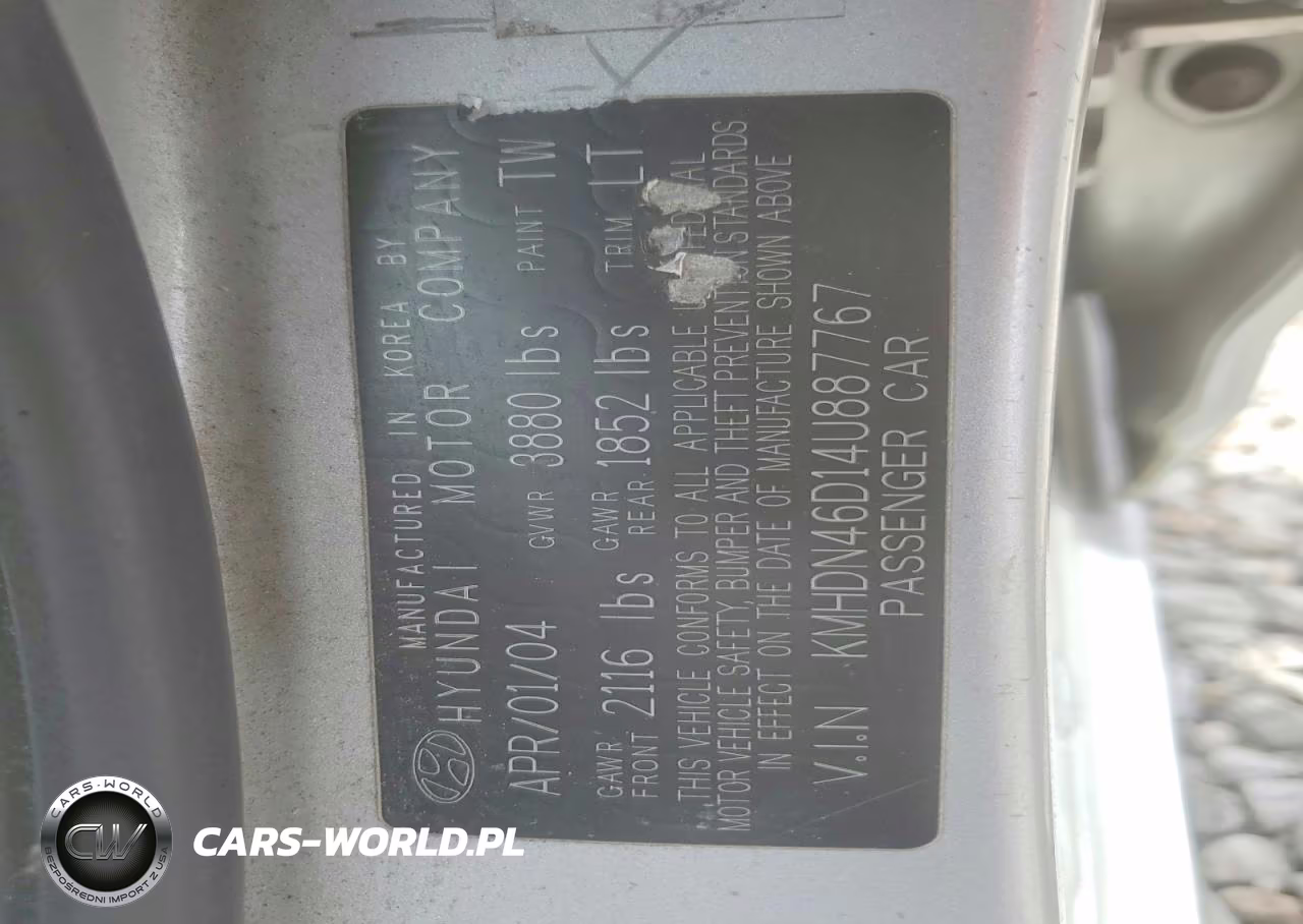 2004 Hyundai Elantra Gls VIN:KMHDN46D14U887767 - 12