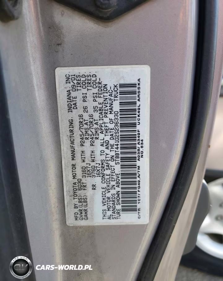 2002 Toyota Tunda VIN:5TBBT44102S236330 - 12