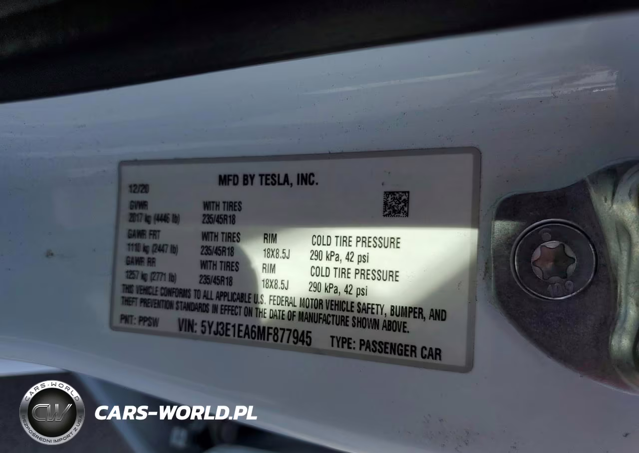 2021 Tesla Model 3 VIN:5YJ3E1EA6MF877945 - 13
