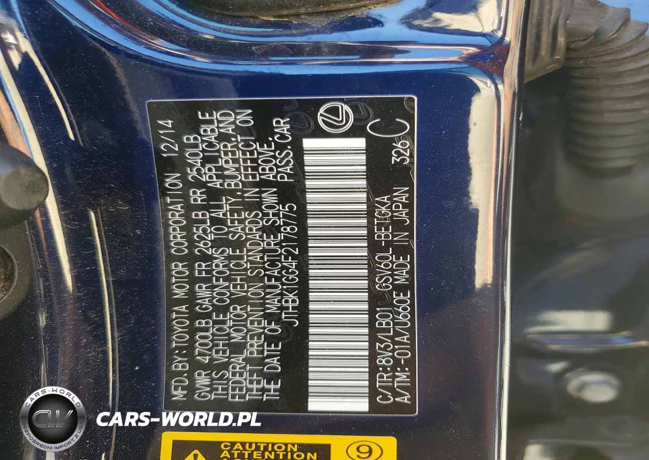 2015 Lexus Es 350 VIN:JTHBK1GG4F2178775 - 12