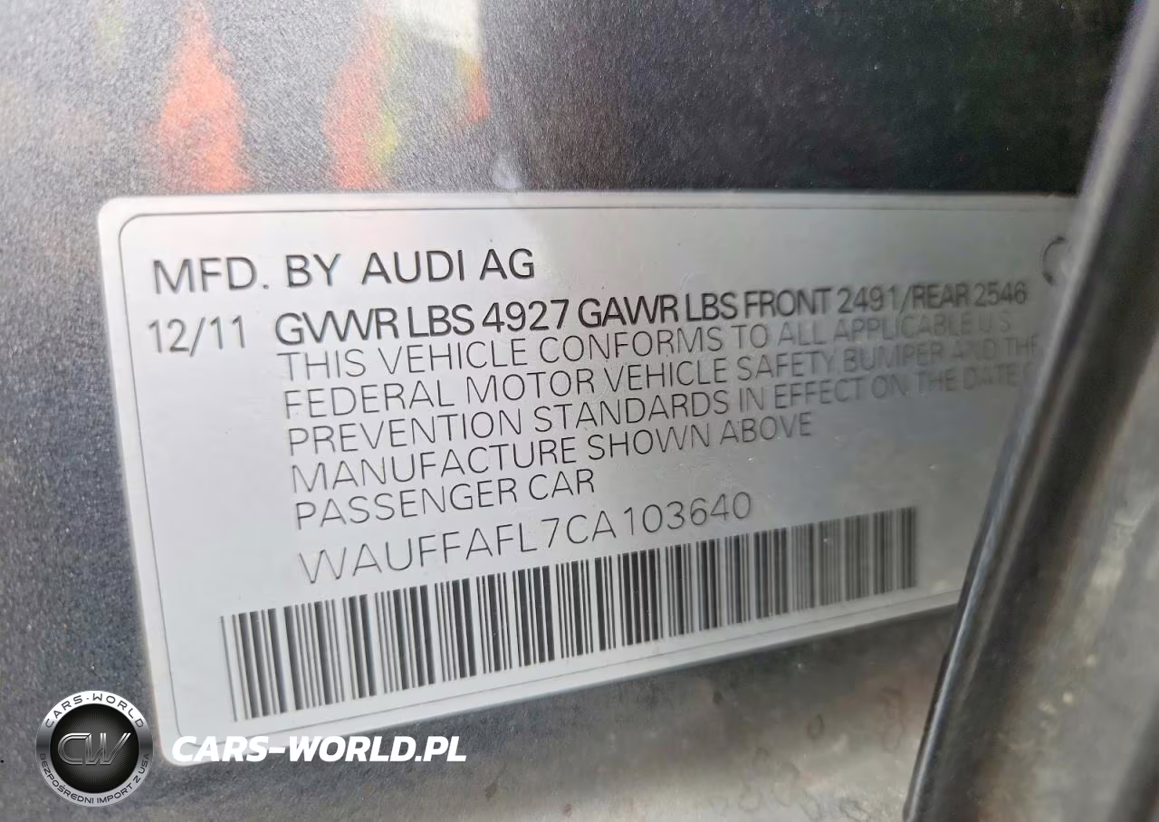 2012 Audi A4 Premium Plus VIN:WAUFFAFL7CA103640 - 12