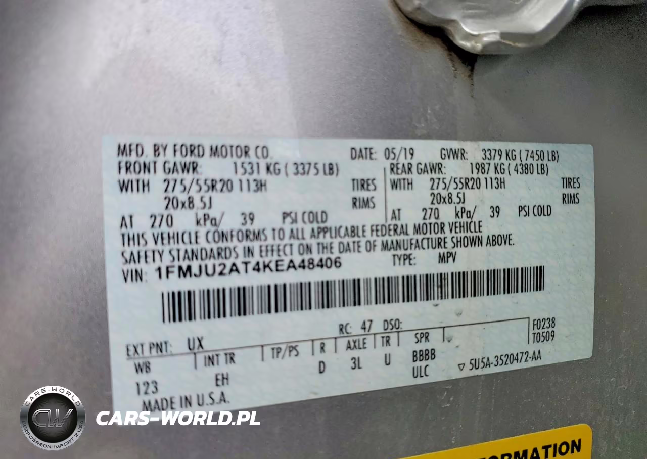2019 Ford Expedition Limited VIN:1FMJU2AT4KEA48406 - 14