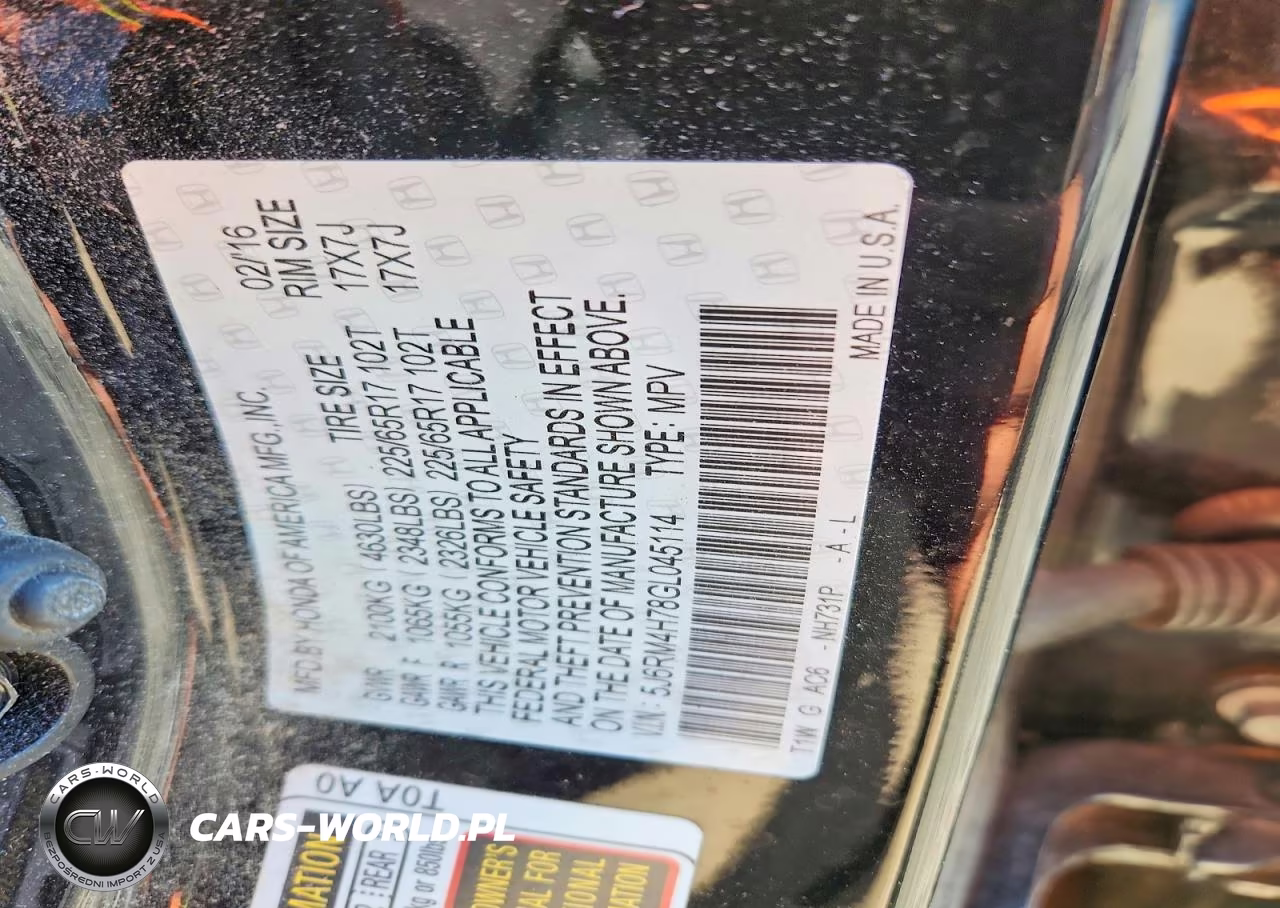 2016 Honda Cr-V Exl VIN:5J6RM4H78GL045114 - 13