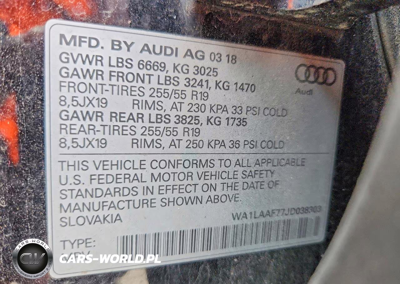2018 Audi Q7 Premium Plus VIN:WA1LAAF77JD038303 - 13