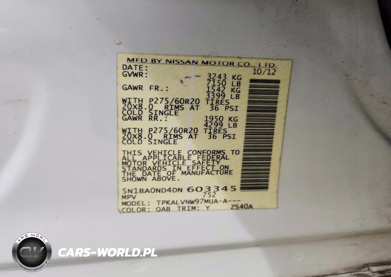 2013 Nissan Armada Sv VIN:5N1BA0ND4DN603345 - 13