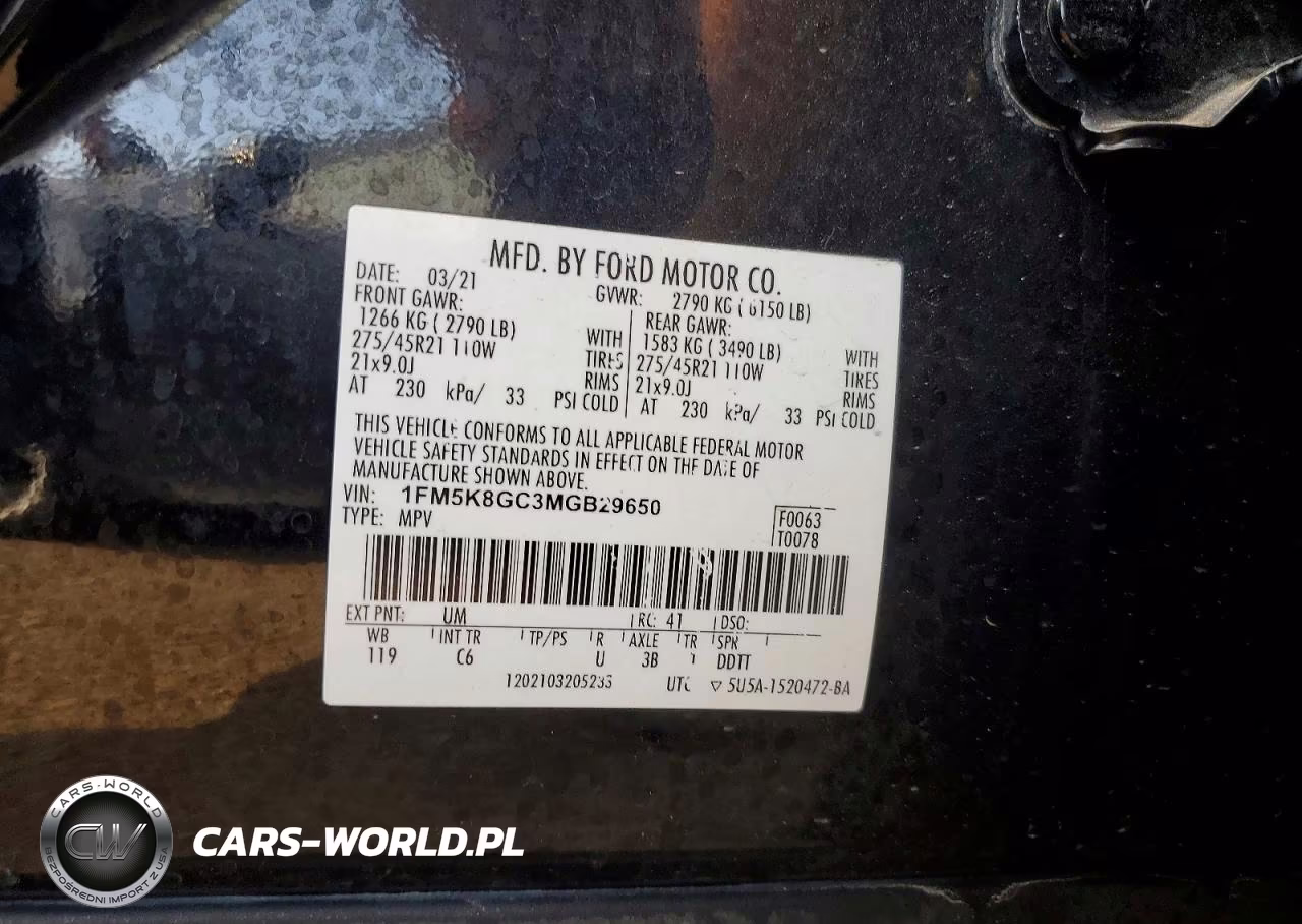2021 Ford Explorer St VIN:1FM5K8GC3MGB29650 - 12