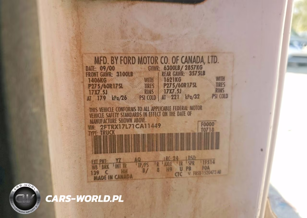 2001 Ford F150 VIN:2FTRX17L71CA11449 - 12