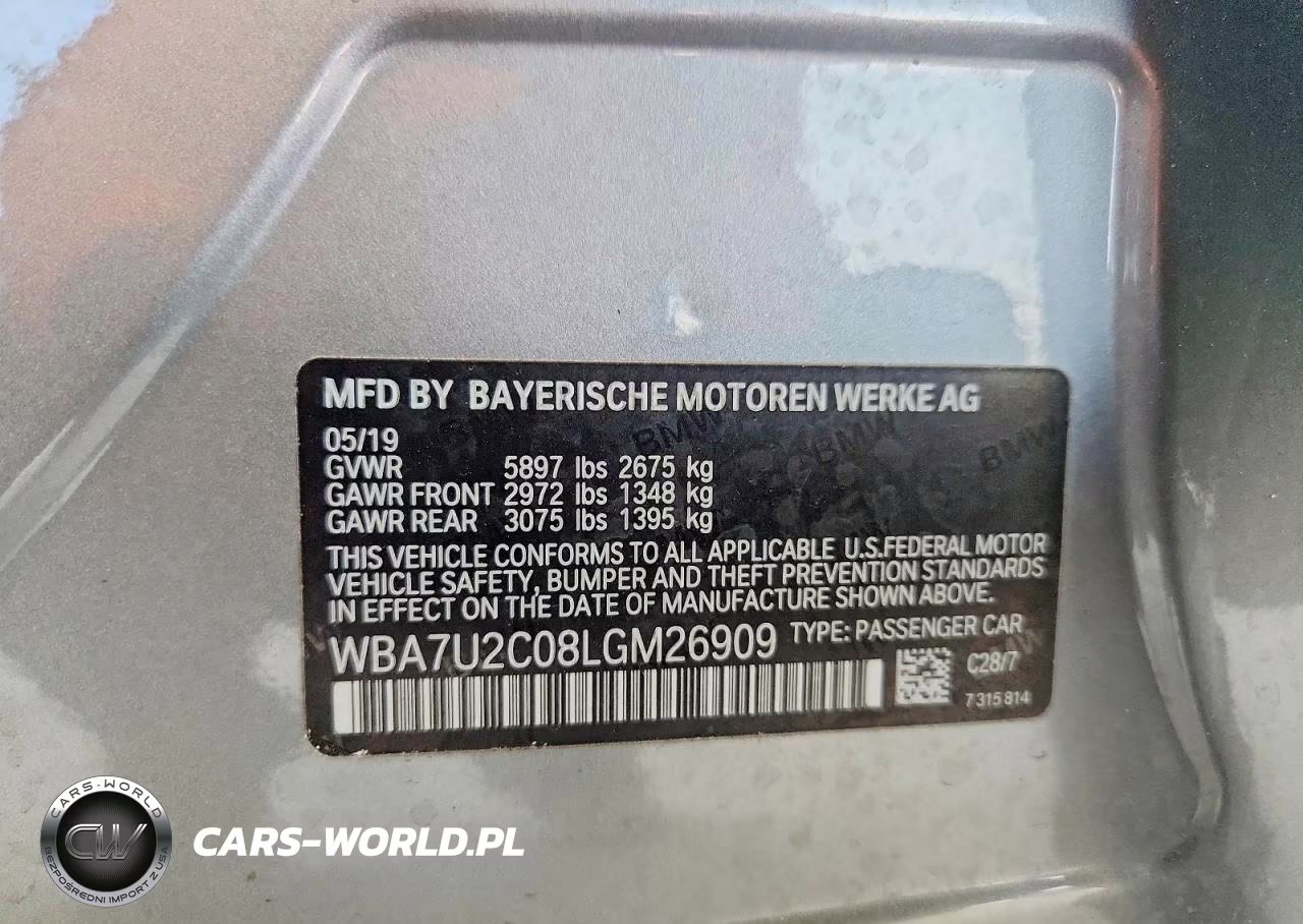 2020 BMW 750 Xi VIN:WBA7U2C08LGM26909 - 13