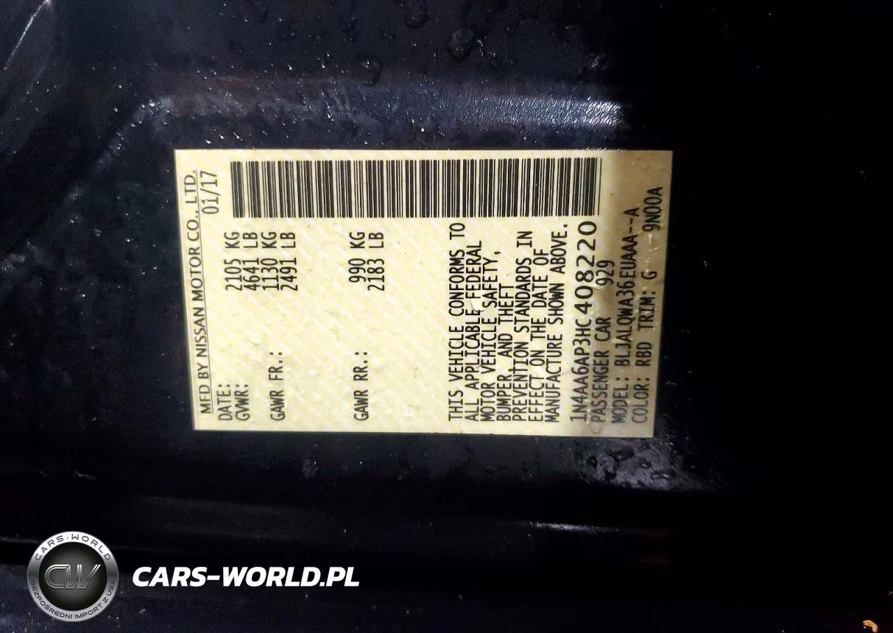 2017 Nissan Maxima 3.5 S VIN:1N4AA6AP3HC408220 - 12