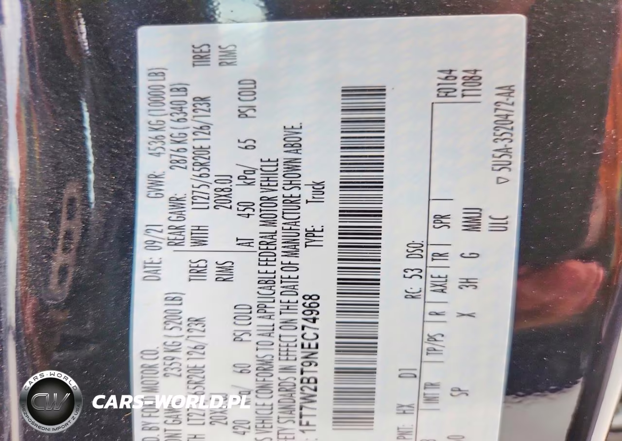 2022 Ford F250 Super Duty VIN:1FT7W2BT9NEC74968 - 12