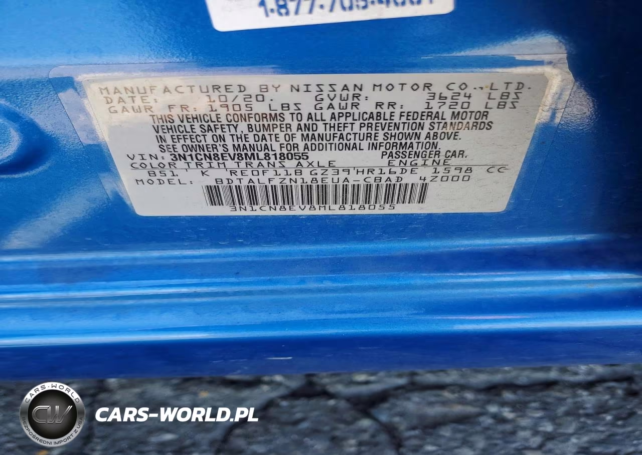 2021 Nissan Versa Sv VIN:3N1CN8EV8ML818055 - 12