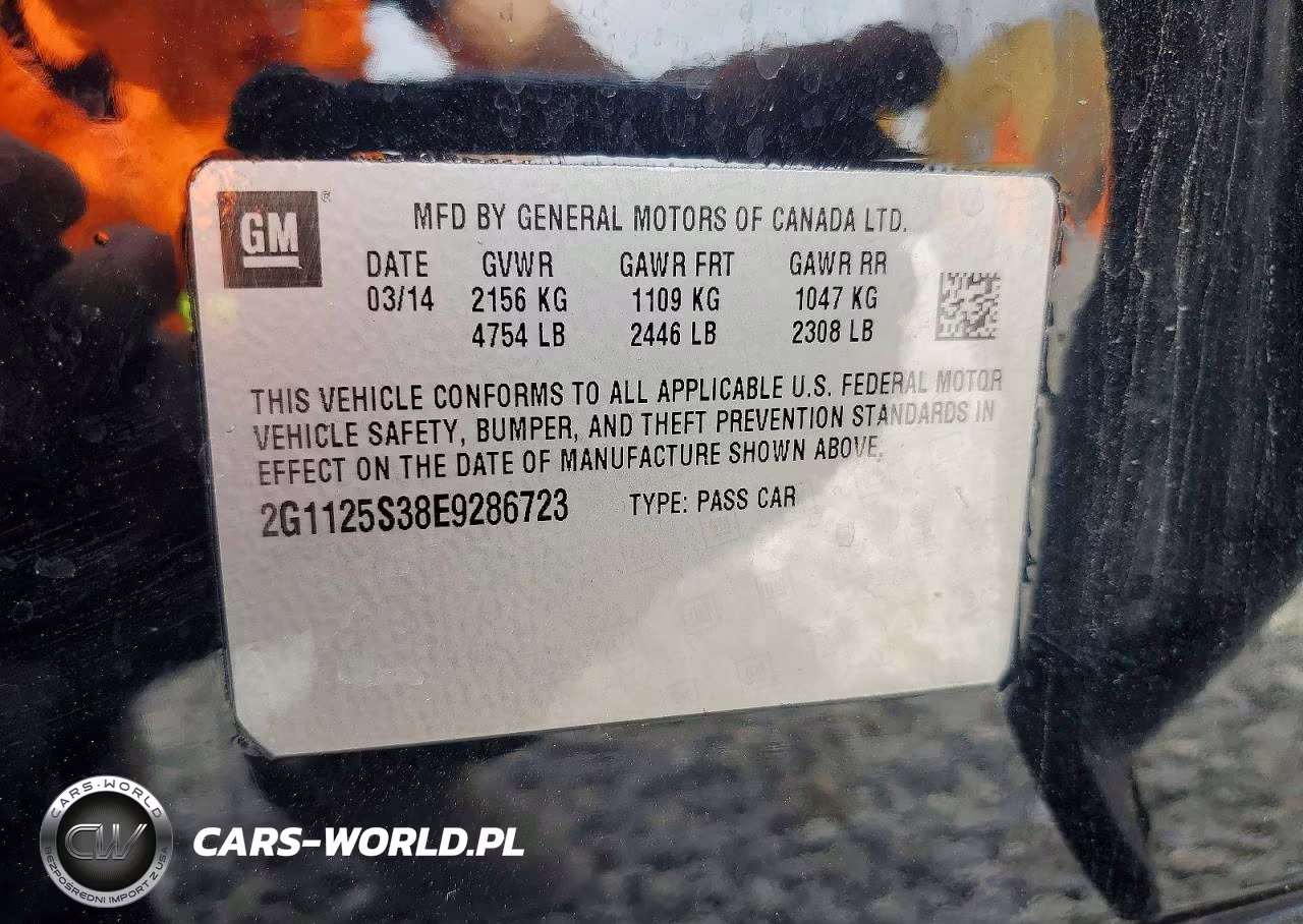 2014 Chevrolet Impala Lt VIN:2G1125S38E9286723 - 12