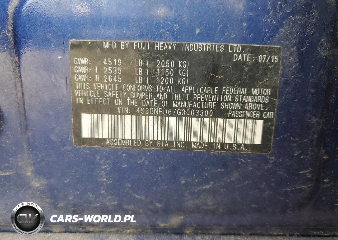 2016 Subaru Legacy 2.5I Premium VIN:4S3BNBD67G3003300 - 12